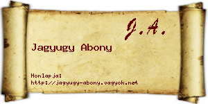 Jagyugy Abony névjegykártya